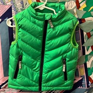 Hanna Anderson Size 5 (100 EU) Bright green down filled puffer vest.